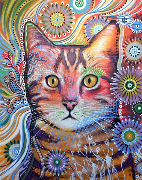Abstract Cat Art Olivia Painting By Amy Giacomelli Pixels