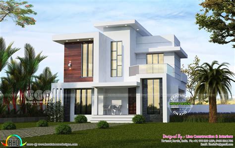 4 Bhk Box Model Modern Flat Roof Home 1255 Sq Ft Kerala Home Design