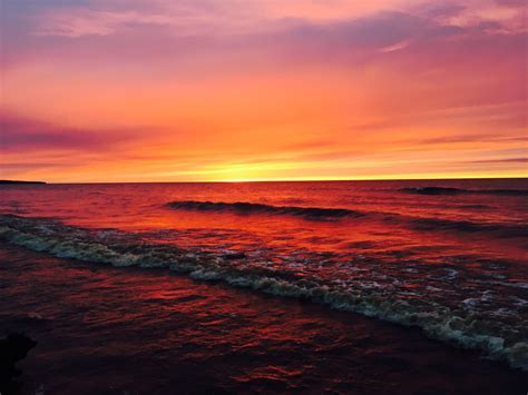 A Jaw Dropping Sunset Over Lake Superior In Michigans Upper Peninsula
