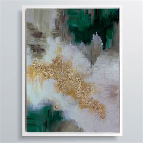 Bella Verde Framed Giclée Abstract Canvas Print Art By Attikoart