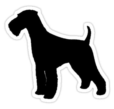 'Airedale Terrier Silhouette(s)' Sticker by Jenn Inashvili | Airedale terrier, Terrier, Puppy day