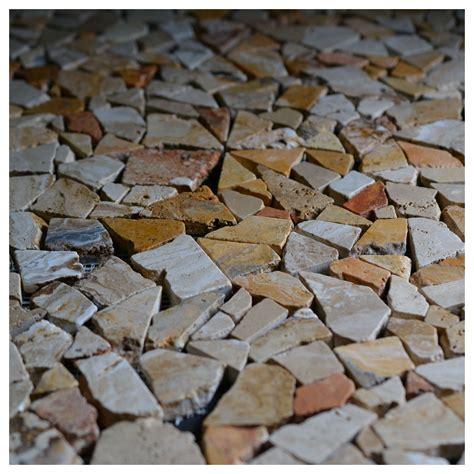 Natural Stone Scabos Travetine Pebble Tumbled River Rock Mosaic Backsplash Spaces