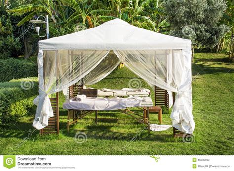 White Tent For The Patio To Put The Massage Tables Under Outdoor Spa Massage Room Massage