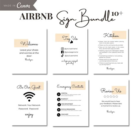 Airbnb Sign Bundle Vacation Rental Signs Airbnb Signage - Etsy | House