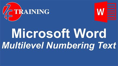 Multilevel Numbering In Ms Word Youtube