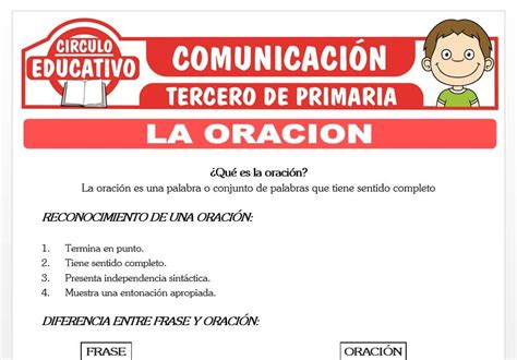 Actividades Sobre La Oración Para Tercero De Primaria Fichas Gratis