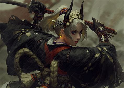 Hd Wallpaper Samurai Warrior Girls Women Fantasy Girl Katana
