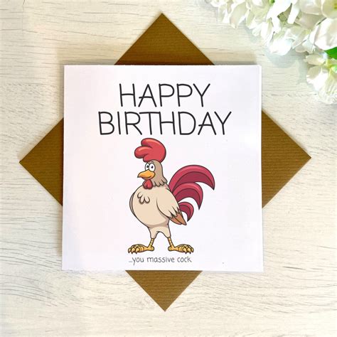 Happy Birthday You Massive Cock Happy Birthday Card Rude Etsy