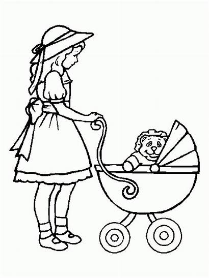 Coloring Doll Pages Clipart Printable Library Colouring