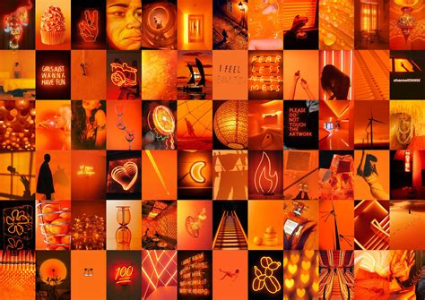 Orange Wall Collage Kit Orange Wall Collage Orange Aesthetic Collage