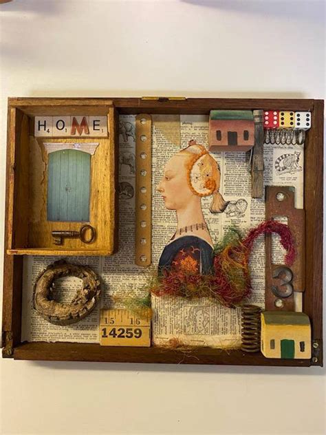 Assemblage Art Found Object Art Home Uccello Painter Of Woman