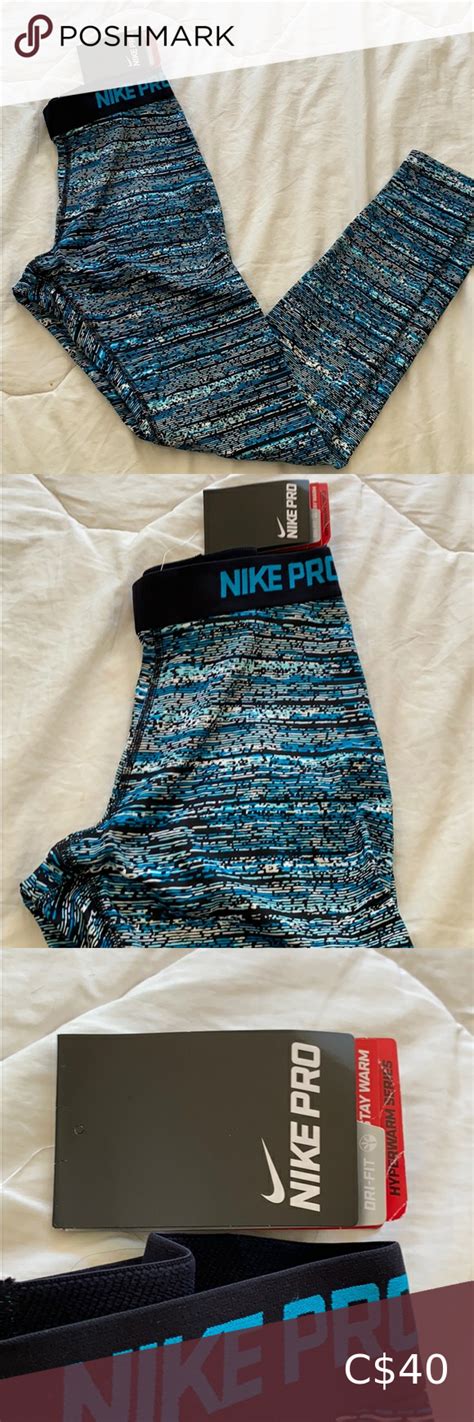Nike Pro Leggings New With Tags Size Xs Blue Print Nike Pants