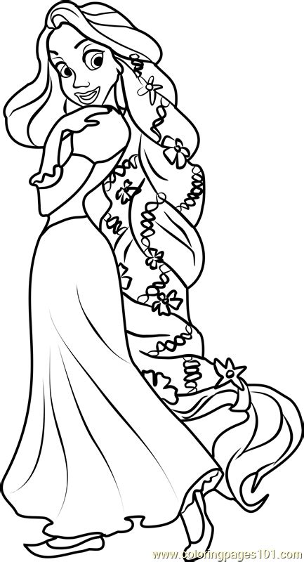 Explore the world of rapunzel through games, videos, activities, movies, products, and more. Mewarnai Gambar Princess Rapunzel - Gambar Mewarnai Gratis