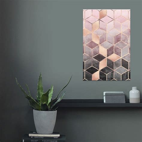 Pink Grey Gradient Cubes Als Leinwand Bei Artboxone Kaufen Leinwand