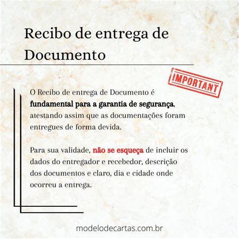 Recibo De Entrega De Documento Modelos De Carta