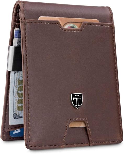 travando mens slim wallet with money clip austin rfid blocking bifold credit card holder for men