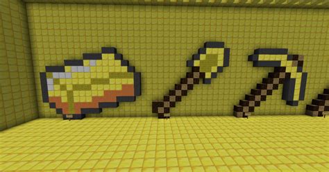 Golden Items Pixel Art Minecraft Map