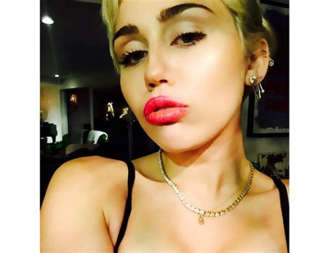 Breast In Show From Miley Cyrus Sexy Selfies E News
