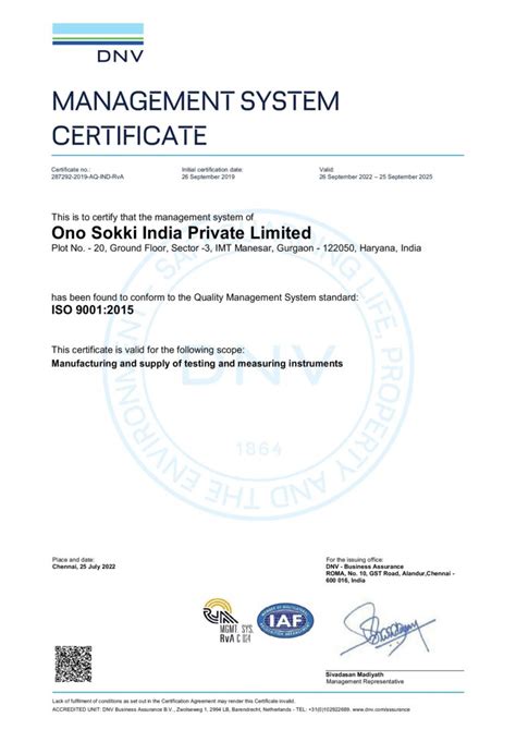 Iso 90012015 Certifcate Revised Dnv