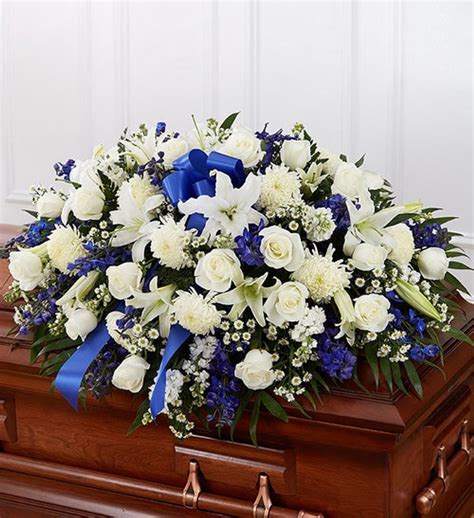 Blue And White Mixed Half Casket Cover