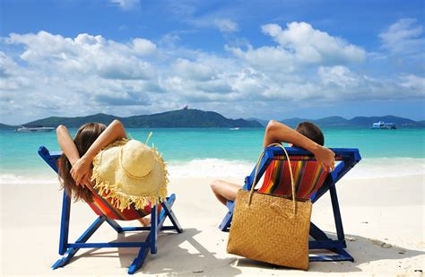 Relaxation Couple Men Women Landscape Nature Beach Sea Relaxing