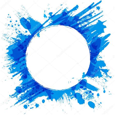 Blue Vector Background With Brush Strokes And Splashes Stock Vector