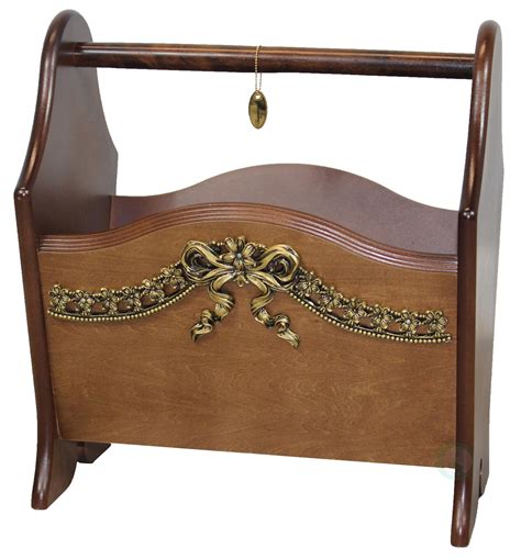 Elegant Solid Wood Magazine Rack With Gold Bow Home And Kitchen