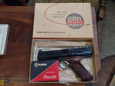 Sold Price Crosman 600 Semi Automatic Pellet Pistol With Original Box