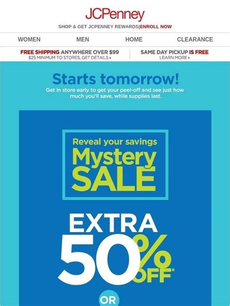 Jc Penney Mystery Sale 🔎 Extra 50 40 Or 30 Off Milled