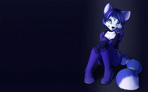 Wallpaper Illustration Anime Blue Furry Anthro Star Fox Krystal Darkness Screenshot