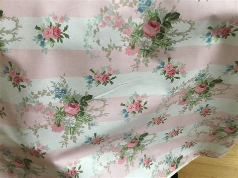 Vintage Fabric Laura Ashley English Country Print Roses Galore Shabby