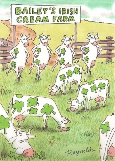 bailey s irish cream farm ~ cows doing riverdance ~ st patrick s day humor cartoon by dan
