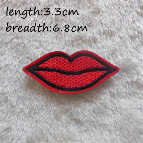 1pcs Kissing Patch Clothing Accessories Red Lip Embroidery Applique