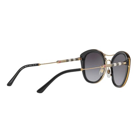 Burberry Be4251q Round Sunglasses Blackblack Gradient At John Lewis And Partners