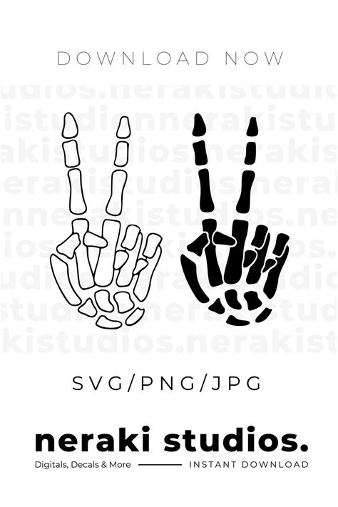 Skeleton Peace Sign Svg Bundle Skeleton Hand Svg Bundle Etsy