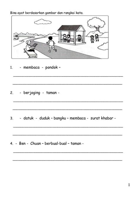 Tahun 2 dan 3 age: Bina ayat berdasarkan gambar dan rangkai kata | Malay ...