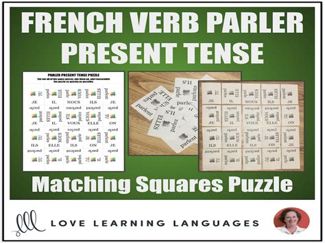 French Verb Parler Puzzle Activity Present Tense Conjugation