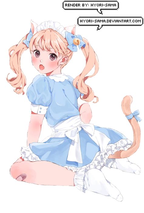 anime maid cat girl render by hyori sama on deviantart