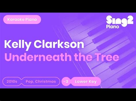 Kelly Clarkson Underneath The Tree Karaoke Piano Lower Key Youtube
