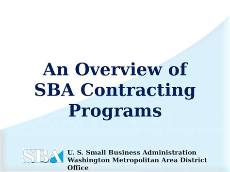 Pptx An Overview Of Sba Contracting Programs Dokumentips