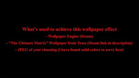Wallpaper Engine The Ultimate Matrix Background Demo Youtube