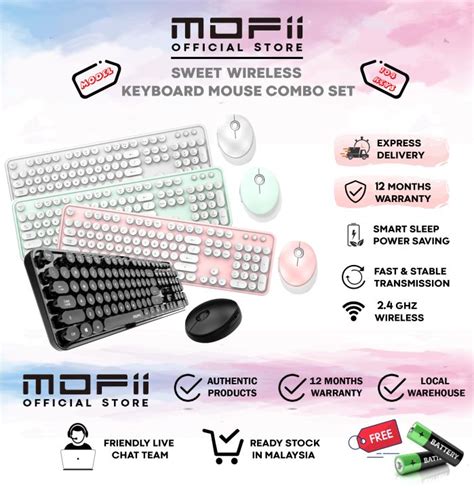 Mofii Sweet Wireless Keyboard And Mouse Combo Gaming Keyboard Lazada