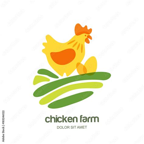 Chicken Farm Vector Logo Emblem Design Concept For Farming Food