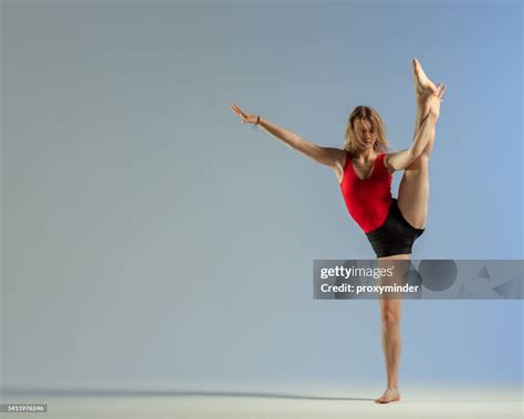 Rhythmic Gymnastics Girl Doing Splits High Res Stock Photo Getty Images