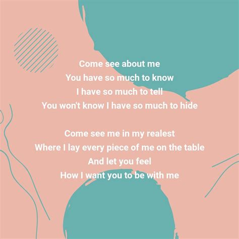 Free Come See About Me Lyrics Download In Png 