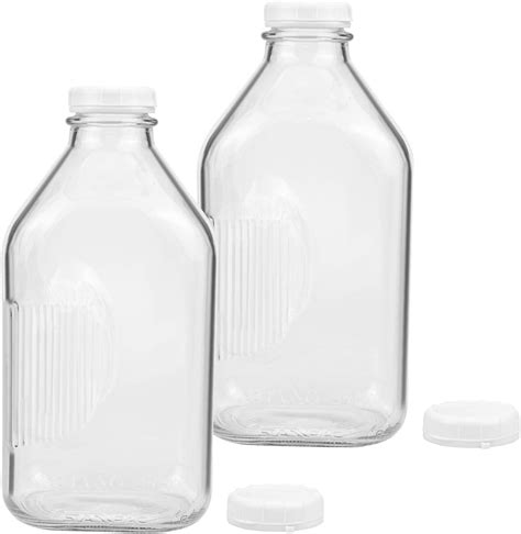 Bekith 2 Pack 2 Quart Glass Milk Bottles With Side Ubuy India