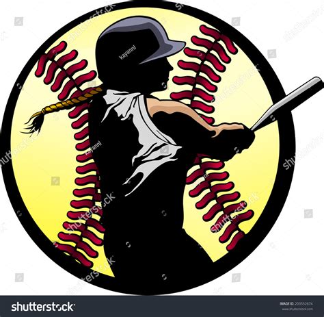 Softball Batter Hitting Home Run Silhouetted Stock Vector Royalty Free