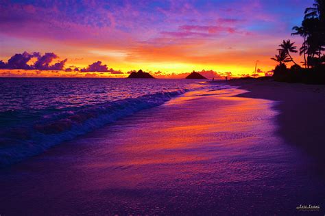 Lanikai Beach Winter Sunrise Reflections In The Sand Photograph By Aloha Art