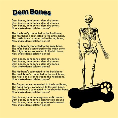 Dem Bones Printable Lyrics Origins And Video