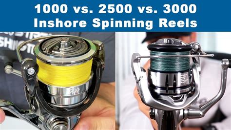 Inshore Spinning Reel Sizes 1000 Vs 2500 Vs 3000 Series Reels Youtube